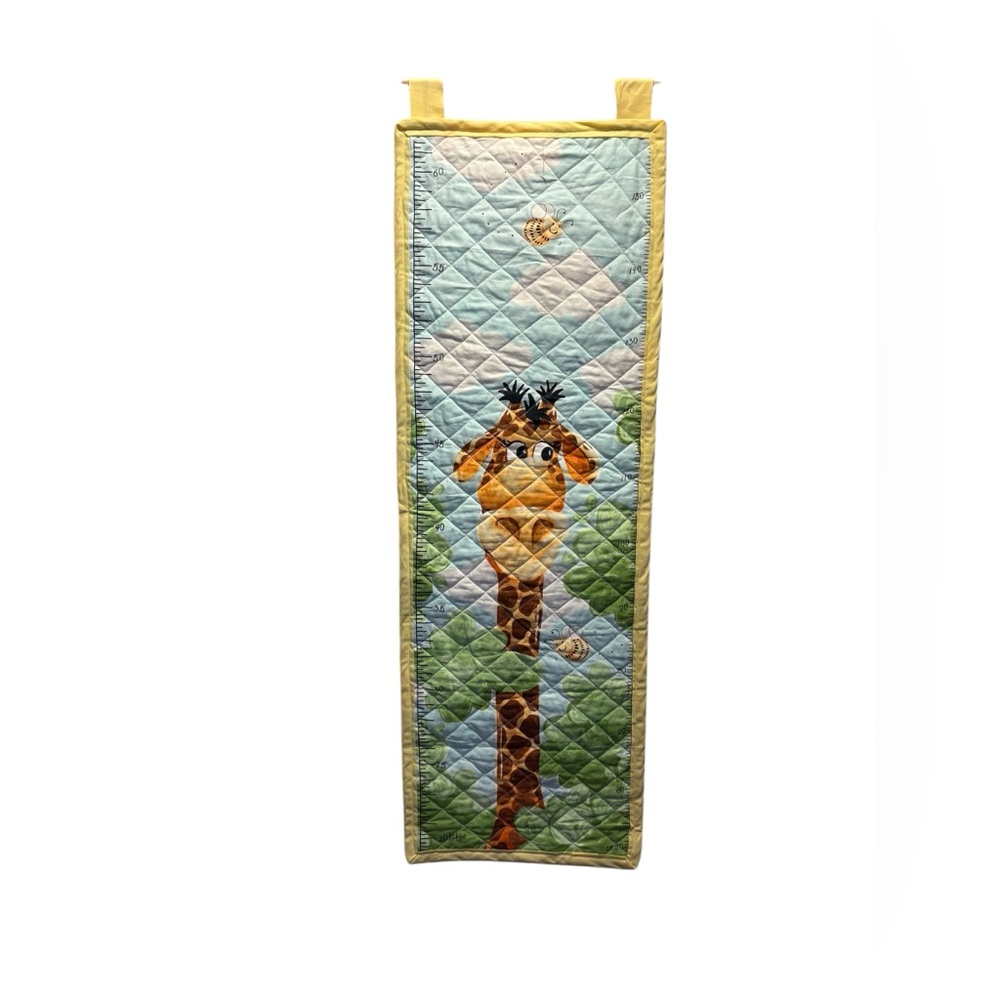 Handmade Quilted Giraffe Growth Chart Kids Nursery Wall Hanging 60 Inch‎